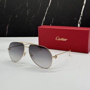 NEW CARTIER CT0110S 005 GOLD MEN SUNGLASSES CARTIER